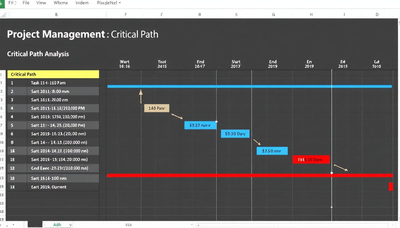 Laden Sie kostenlos unser kritisches Pfadmodell für Excel herunter und optimieren Sie das Management Ihrer Projekte. Vereinfachen Sie die Planung und Nachverfolgung Ihrer Aufgaben mit einem effektiven und leicht zu nutzenden Werkzeug.